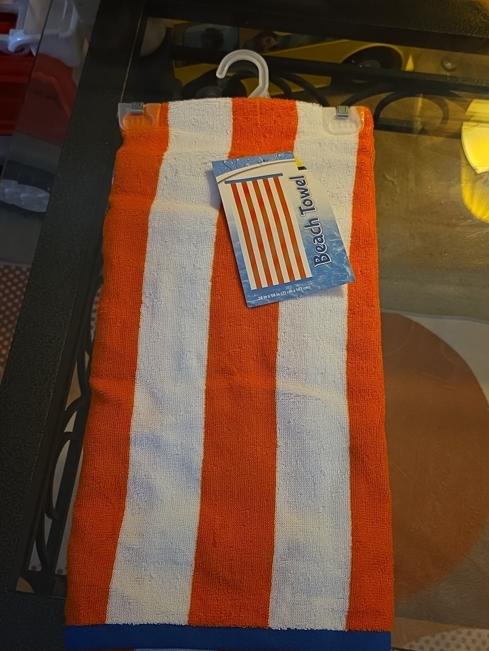 Striped Beach Towel - Orange & White